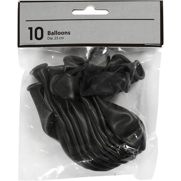 Ballons, D 23 cm, Schwarz, 10 Stk/ 1 Pck – Bild 4