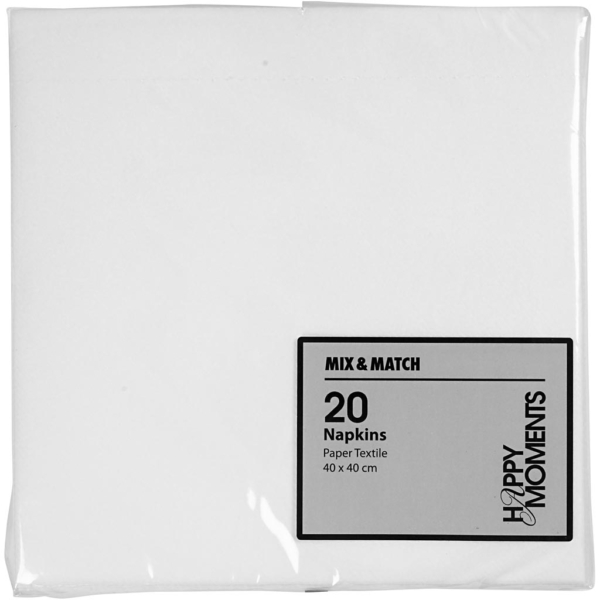 Servietten, Größe 40x40 cm, 60 g, Weiß, 20 Stk/ 1 Pck – Bild 3