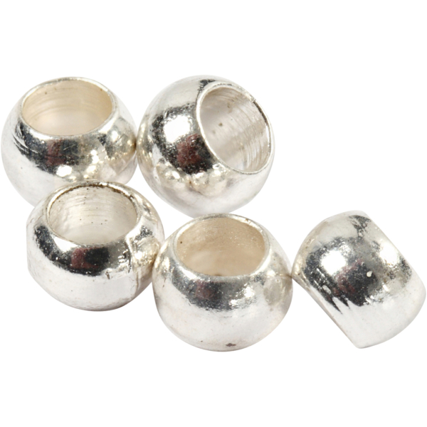 Quetschperlen, D 2 mm, Versilbert, 100 Stk/ 1 Pck – Bild 2