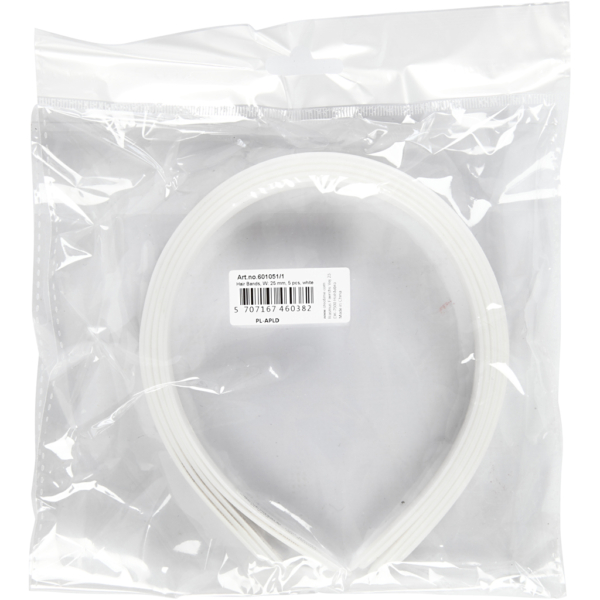 Haarreifen, B 25 mm, Weiß, 5 Stk/ 1 Pck – Bild 2