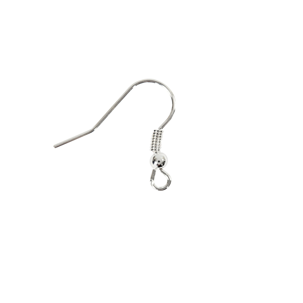 Französischer Ohrring-Haken, L 18 mm, Versilbert, 10 Stk/ 1 Pck – Bild 3