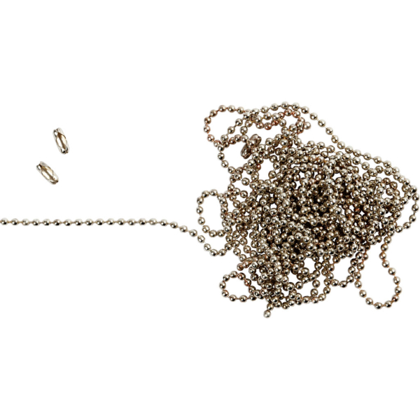 Kugelkette, D 1,5 mm, Versilbert, 3 m/ 1 Rolle – Bild 2