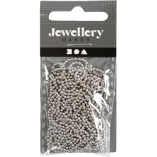 Kugelkette, D 1,5 mm, Versilbert, 3 m/ 1 Rolle – Bild 3