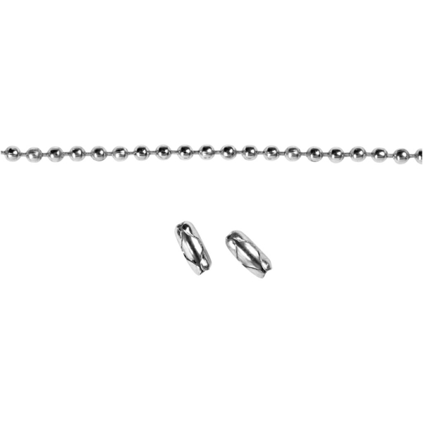 Kugelkette, D 1,5 mm, Versilbert, 3 m/ 1 Rolle – Bild 4