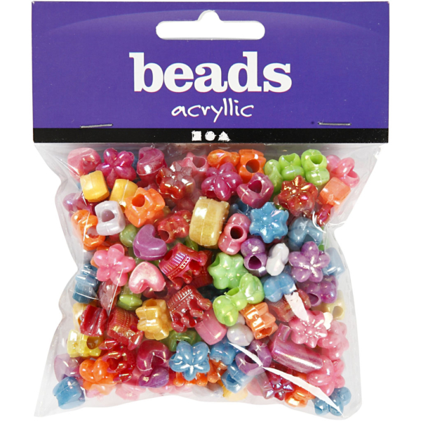 Kunststoffperlen-Mix Figuren, D 10 mm, Lochgröße 3 mm, 125 ml/ 1 Pck, 65 g – Bild 2