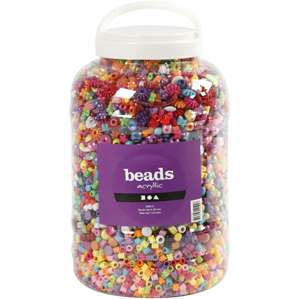 Kunststoffperlen, Größe 6-20 mm, Lochgröße 1,5-6 mm, 5700 ml/ 1 Eimer, 3000 g – Bild 5