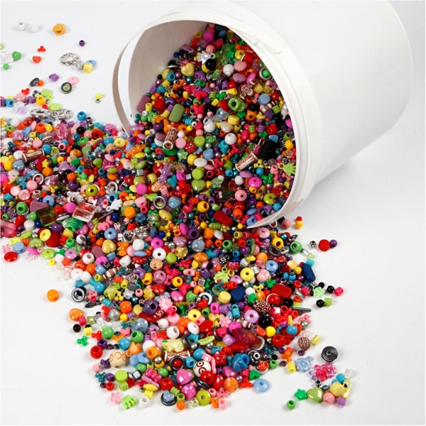 Kunststoffperlen, Größe 6-20 mm, Lochgröße 1,5-6 mm, 5700 ml/ 1 Eimer, 3000 g – Bild 6