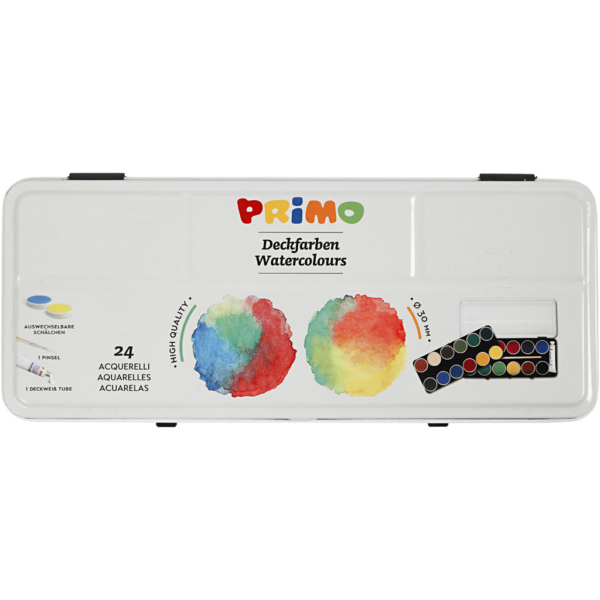 PRIMO Wasserfarben, D 30 mm, Sortierte Farben, 2x12 Stk/ 1 Pck – Bild 2
