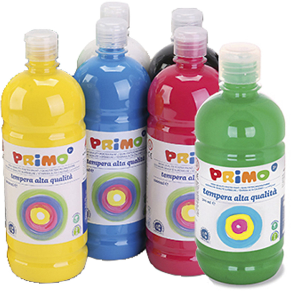 PRIMO Schulfarbe, Matt, Standard-Farben, 12x1000 ml/ 1 Pck