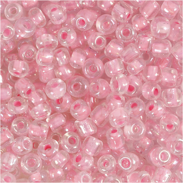 Rocailleperlen, D 4 mm, Größe 6/0 , Lochgröße 0,9-1,2 mm, Rosa, 25 g/ 1 Pck