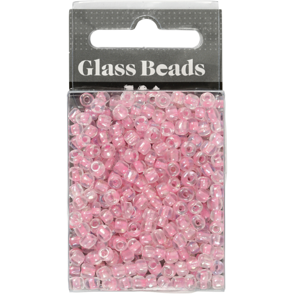 Rocailleperlen, D 4 mm, Größe 6/0 , Lochgröße 0,9-1,2 mm, Rosa, 25 g/ 1 Pck – Bild 2