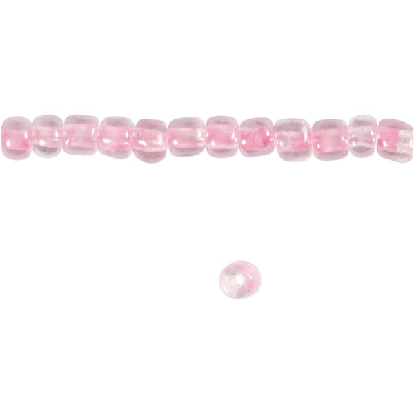 Rocailleperlen, D 4 mm, Größe 6/0 , Lochgröße 0,9-1,2 mm, Rosa, 25 g/ 1 Pck – Bild 4