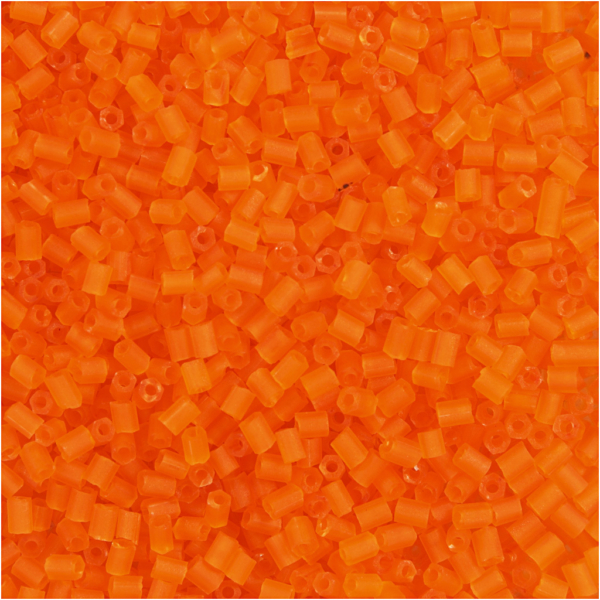 Rocaille Seed Beads 2-cut, D 1,7 mm, Größe 15/0 , Lochgröße 0,5 mm, Transparent Orange, 500 g/ 1 Btl.