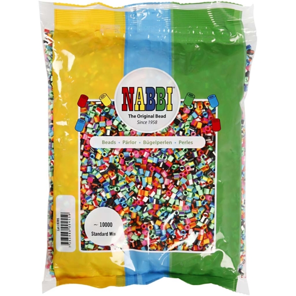 Bügelperlen, Größe 5x5 mm, Lochgröße 2,5 mm, medium, Gestreift, 10000 sort./ 1 Pck – Bild 2