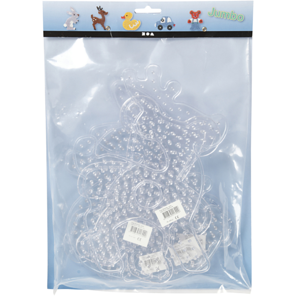 Steckplatte, Teddybär, Auto, Hirsch, Ente und Häschen, Größe 16x19,5-19x24 cm, JUMBO, Transparent, 5 Stk/ 1 Pck – Bild 7