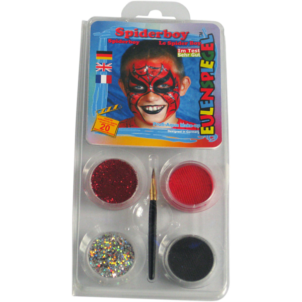 Eulenspiegel Gesichtsschminke - Motivset, Spiderman, Sortierte Farben, 1 Set – Bild 5