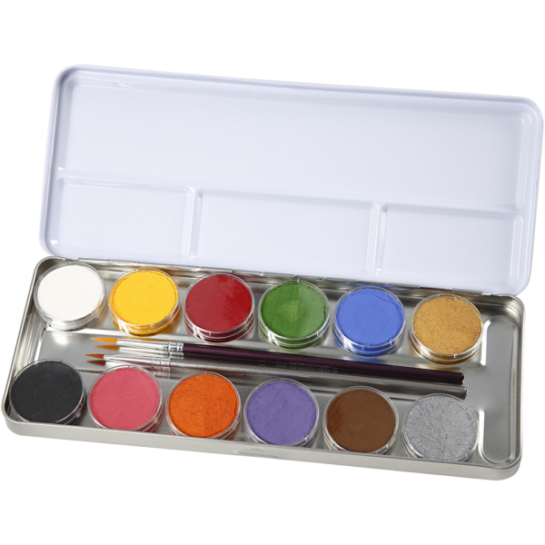 Eulenspiegel Gesichtsschminke, Sortierte Farben, 12 Farbe/ 1 Set – Bild 3
