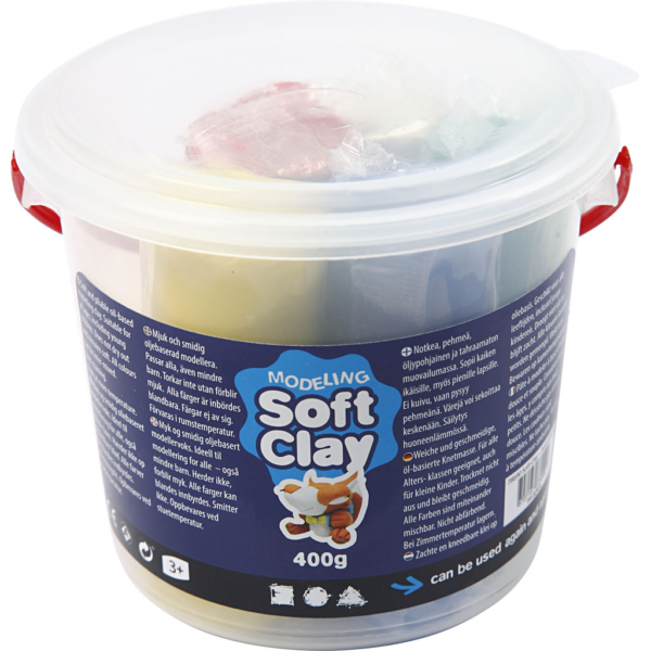 Soft Clay Knetmasse, H 9,5 cm, Sortierte Farben, 400 g/ 1 Eimer – Bild 4