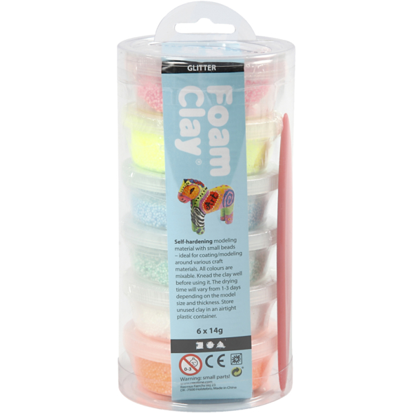 Foam Clay® , Glitter, Pastellfarben, 6x14 g/ 1 Pck – Bild 8