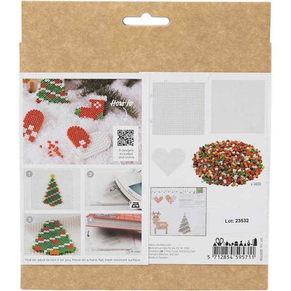 Kreativ Set NABBI BioBeads, Weihnachtsmann, Weihnachtsbaum, Strumpf, Herz und Rentier, 1 Pck – Bild 5