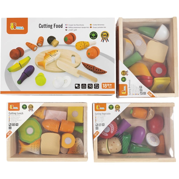 VIGA zerlegbares Lebensmittel-Spielset aus Holz, 45 Teile/ 1 Set – Bild 2