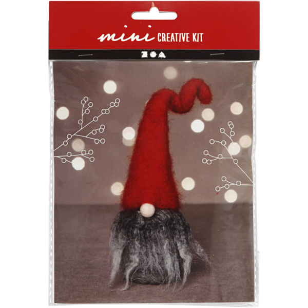 Mini Kreativ Set, Weihnachtswichtel mit grauem Bart, H 13 cm, 1 Pck – Bild 2