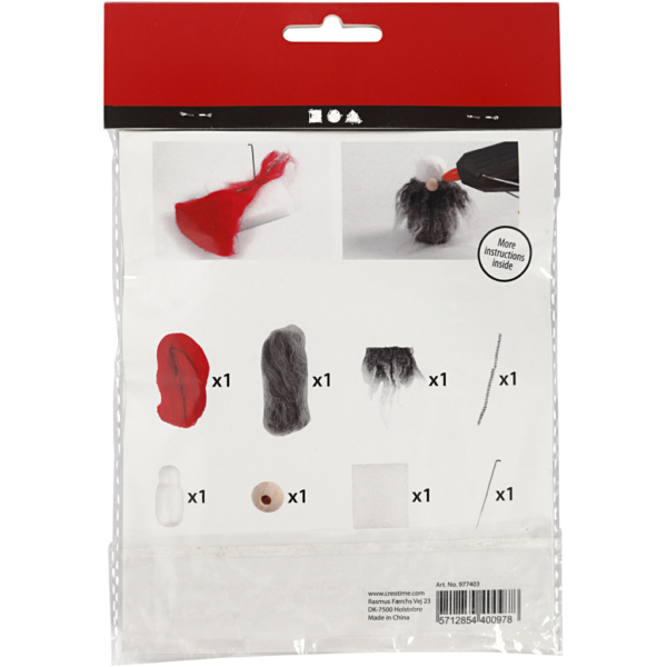 Mini Kreativ Set, Weihnachtswichtel mit grauem Bart, H 13 cm, 1 Pck – Bild 3