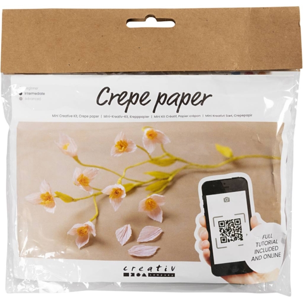 Mini Kreativ Set Krepppapier, Kirschzweig, Kreppanteil: 180%, 105 g, 1 Pck