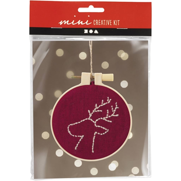 Mini Kreativ Set Sticken, Rentier, 1 Pck – Bild 2