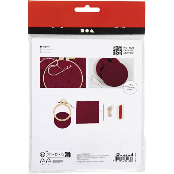 Mini Kreativ Set Sticken, Rentier, 1 Pck – Bild 3