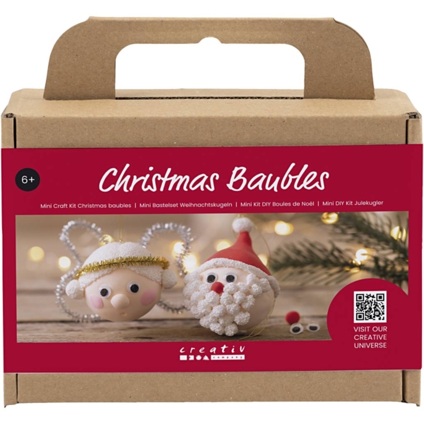 Mini Kreativ Set Weihnachtskugeln, Weihnachtsmann und Engel, 1 Pck