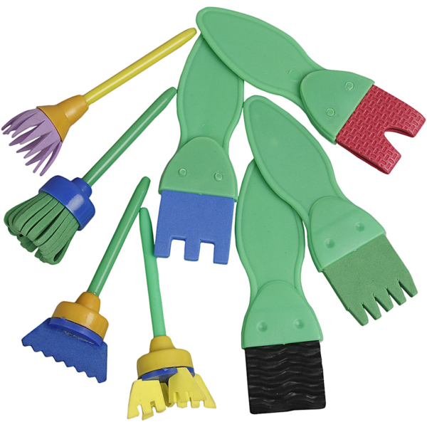 Moosgummi-Strukturpinsel, L 11-13 cm, B 30-45 mm, 24 Stk/ 1 Pck – Bild 2