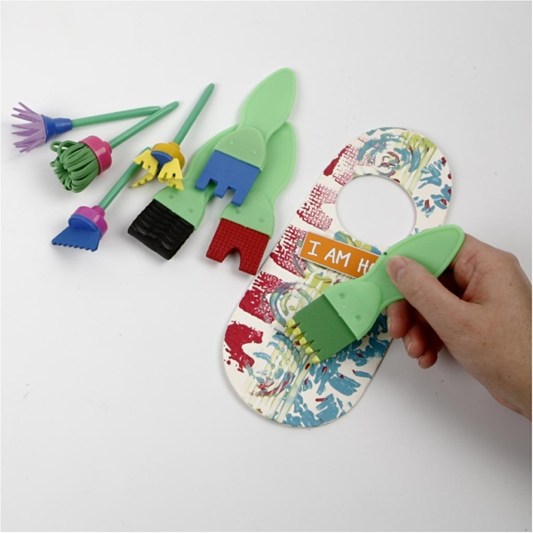 Moosgummi-Strukturpinsel, L 11-13 cm, B 30-45 mm, 24 Stk/ 1 Pck – Bild 4