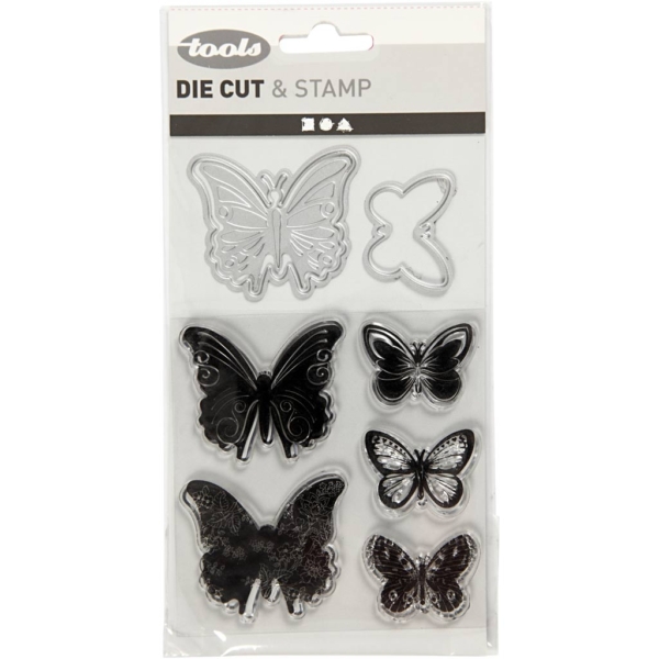 Stempel, Präge- und Stanzformen, Schmetterlinge, Größe 3,5-5,5 cm, 1 Pck – Bild 2