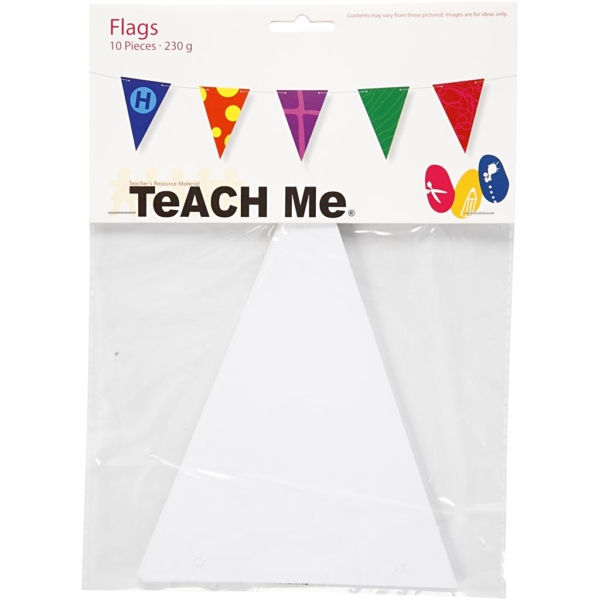 Flaggen/Wimpelkette, H 20 cm, B 14,5 cm, 300 g, Weiß, 10 Stk/ 1 Pck – Bild 3