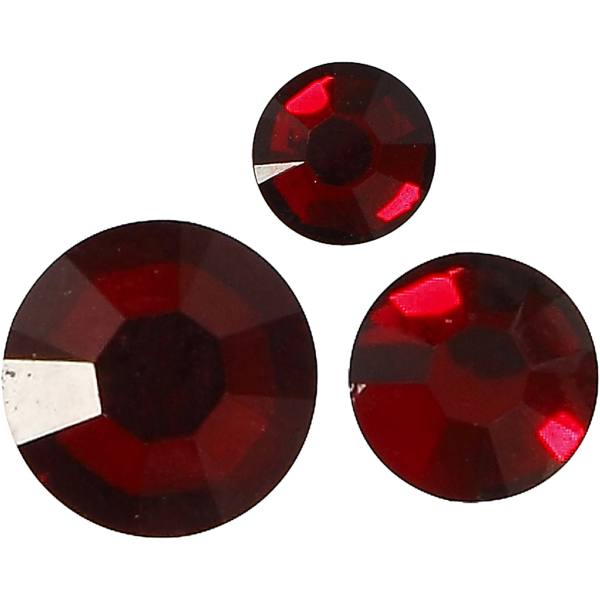 Strasssteine, konisch rund, Größe 6+8+10 mm, Rot, 35 Stk/ 1 Pck – Bild 3