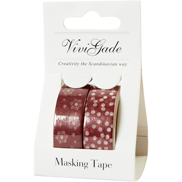 Washi Tape, Eiskristalle und Punkte, B 15 mm, 2x5 m/ 1 Pck – Bild 2