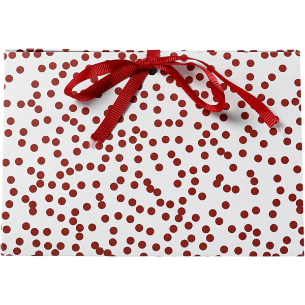 Geschenkverpackung, Punkte, Größe 15x7x8 cm, 250 g, Rot, 3 Stk/ 1 Pck – Bild 2