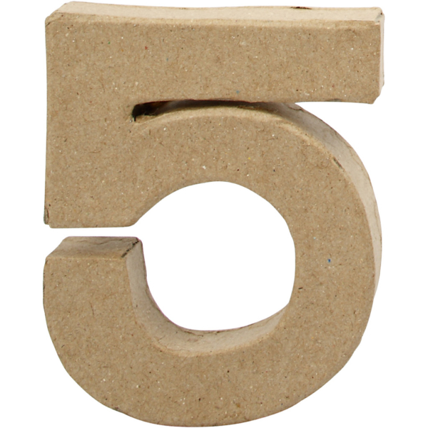 Zahl, 5, H 10 cm, B 8,5 cm, Dicke 1,7 cm, 1 Stk – Bild 3