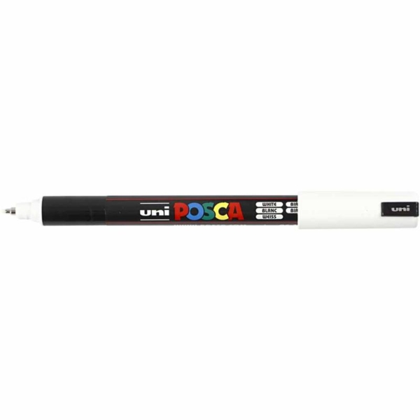 Posca Marker , Nr. PC-1MR, Strichstärke 0,7 mm, Weiß, 1 Stk – Bild 3