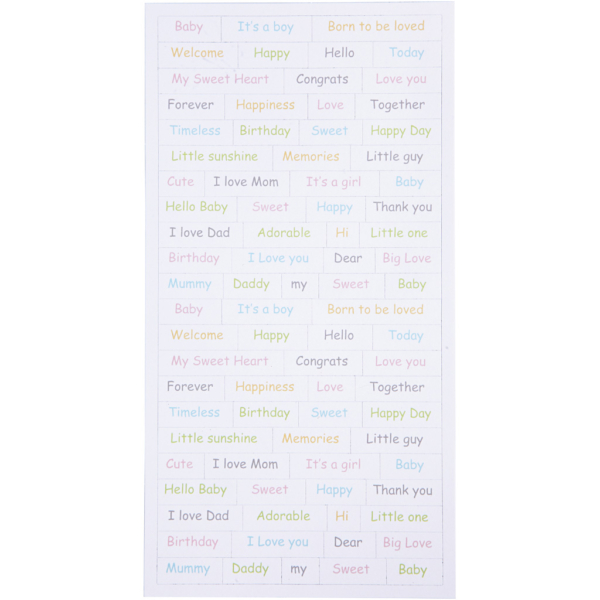 Sticker, Baby, 12x23 cm, 2x84 Stk/ 1 Pck