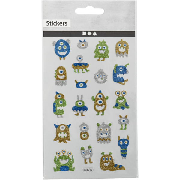 Glitzer-Sticker, Aliens, 10x16 cm, 1 Bl. – Bild 2