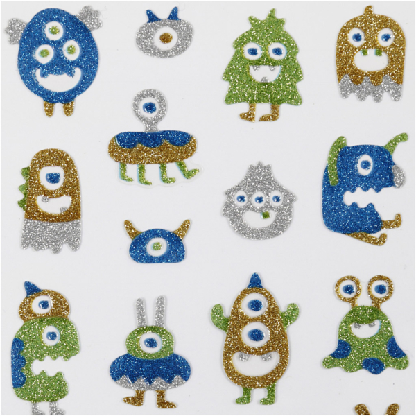 Glitzer-Sticker, Aliens, 10x16 cm, 1 Bl. – Bild 3