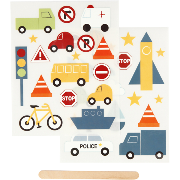 Rub-on Sticker, Transport, 12,2x15,3 cm, 1 Pck