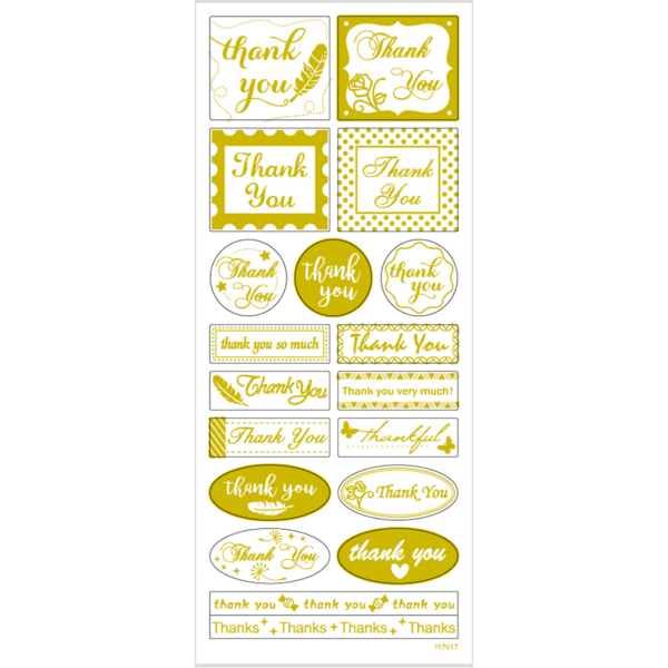 Sticker 'Thank you', Thank you, 10x24 cm, Gold, 1 Bl. – Bild 2