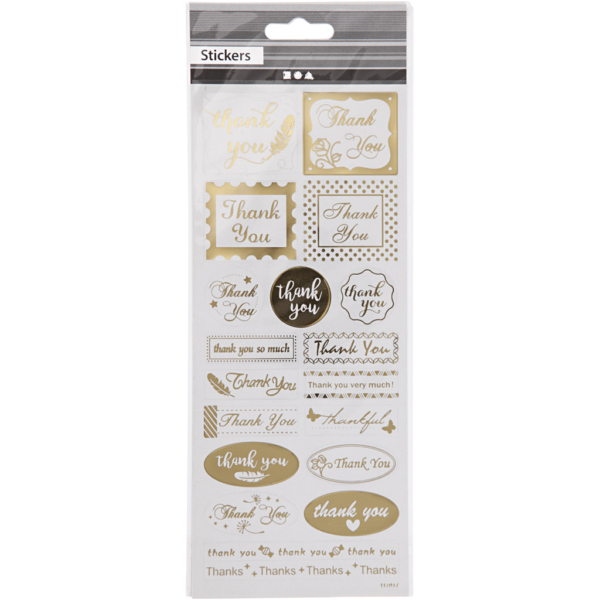 Sticker 'Thank you', Thank you, 10x24 cm, Gold, 1 Bl. – Bild 3