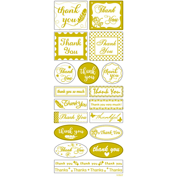 Sticker 'Thank you', Thank you, 10x24 cm, Gold, 1 Bl. – Bild 4