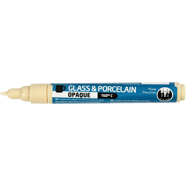 Glas-/Porzellanmalstift, Strichstärke 2-4 mm, Deckend, Creme, 1 Stk – Bild 3