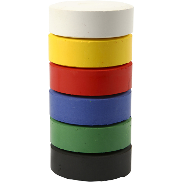 Wasserfarben, H 19 mm, D 57 mm, Primärfarben, 6 Stk/ 1 Pck