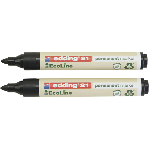 edding Ecoline Marker, Nr. 21, Strichstärke 1,5-3 mm, Schwarz, 1 Stk